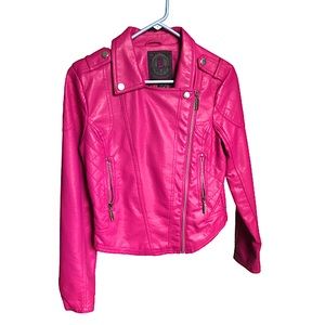 Dollhouse Pink Faux Leather Jacket
